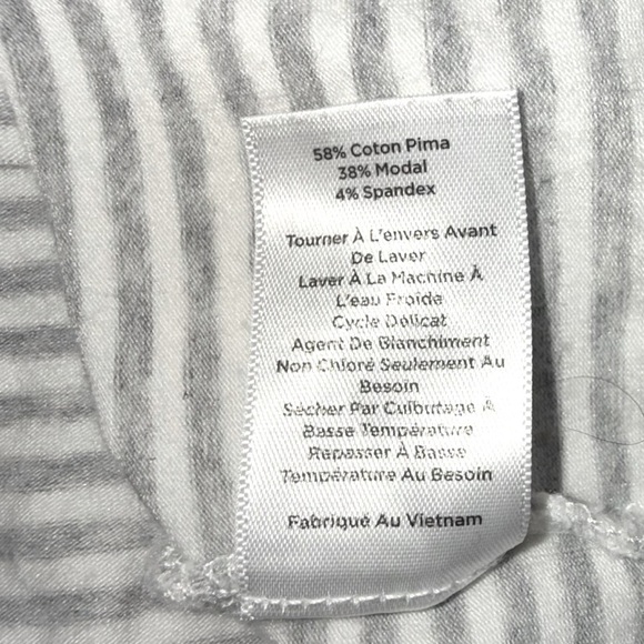 TALBOTS Pima Cotton Blend Tank - Paloma Stripe - Grey Sky Heather/White Plus 1X - Picture 11 of 12